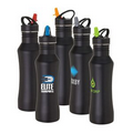 22 oz. Sleek Black Stainless Steel Water Bottle